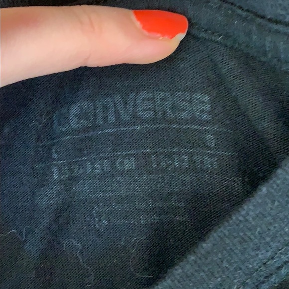 Converse Kids Black T-Shirt Size 11-12 - Picture 2 of 2